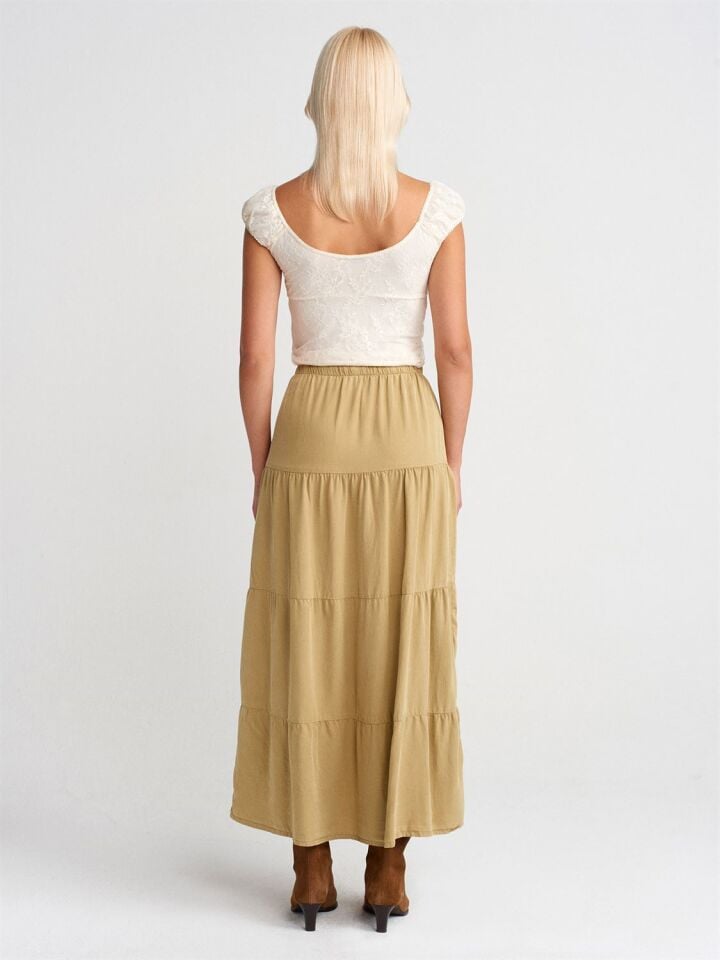 Denim Çağla Yeşili Etek