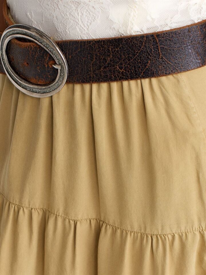 Denim Çağla Yeşili Etek