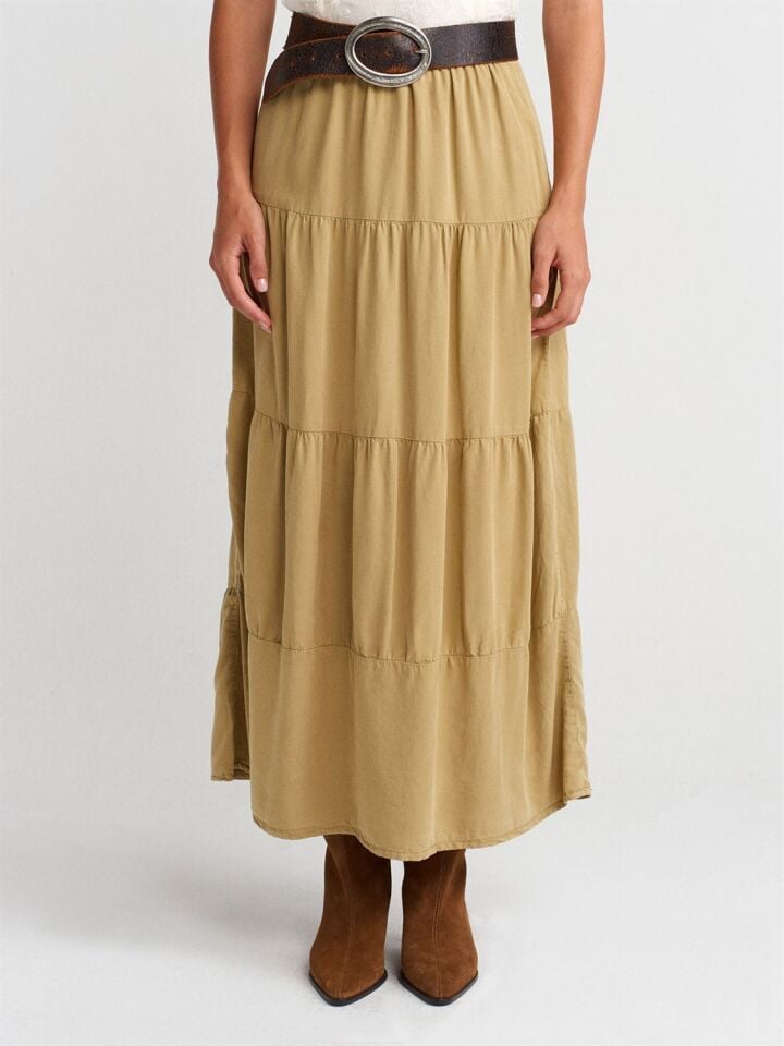 Denim Çağla Yeşili Etek