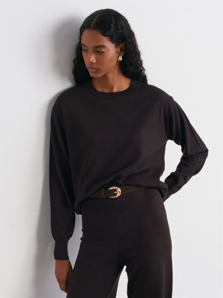 Bisiklet Yaka Yünlü Basic Triko Kazak