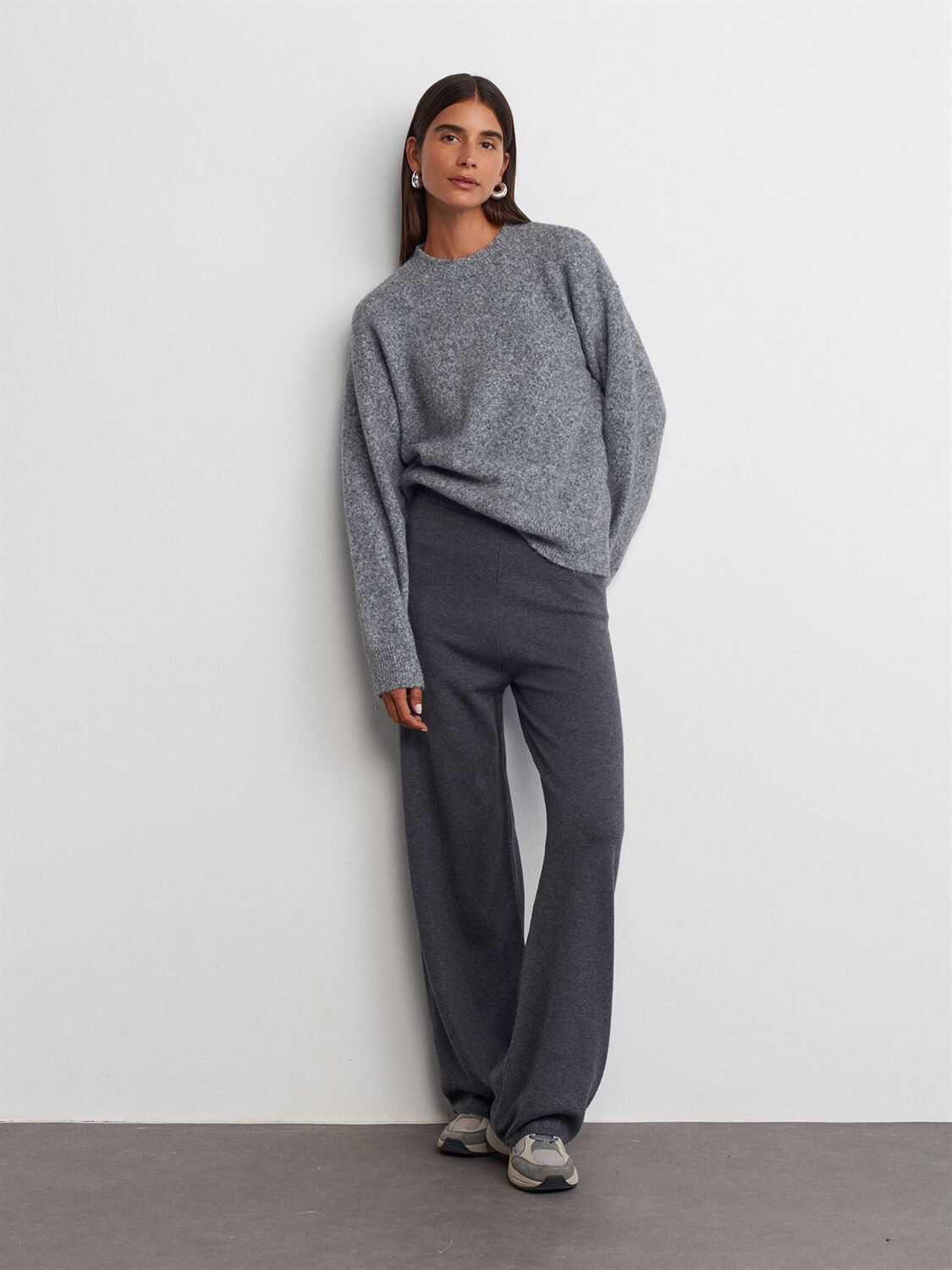 Bisiklet Yaka Yumuşak Dokulu Kazak