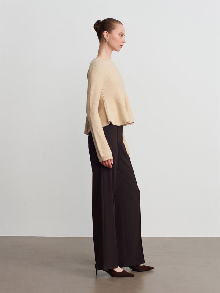 Peplum Parıltılı Triko Kazak